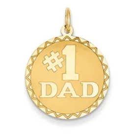 #1 Dad Charm in 14k Gold