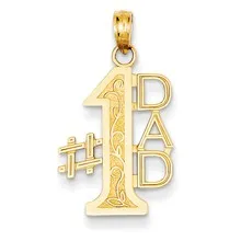 #1 Dad Charm in 14k Gold