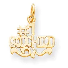 #1 Godchild Charm in 10k Yellow Gold