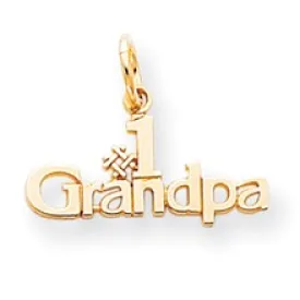 #1 Grandpa Charm in 10k Yellow Gold