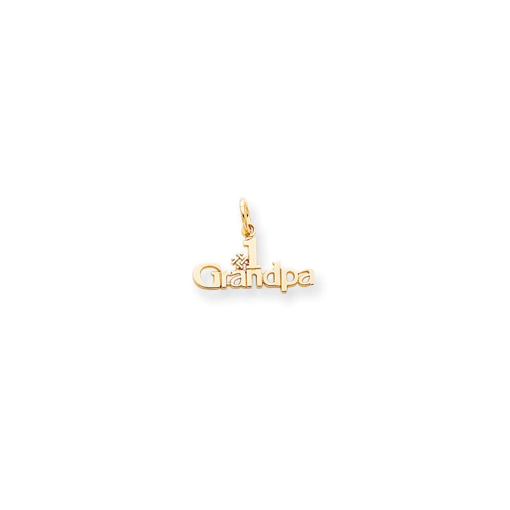 #1 Grandpa Charm in 10k Yellow Gold