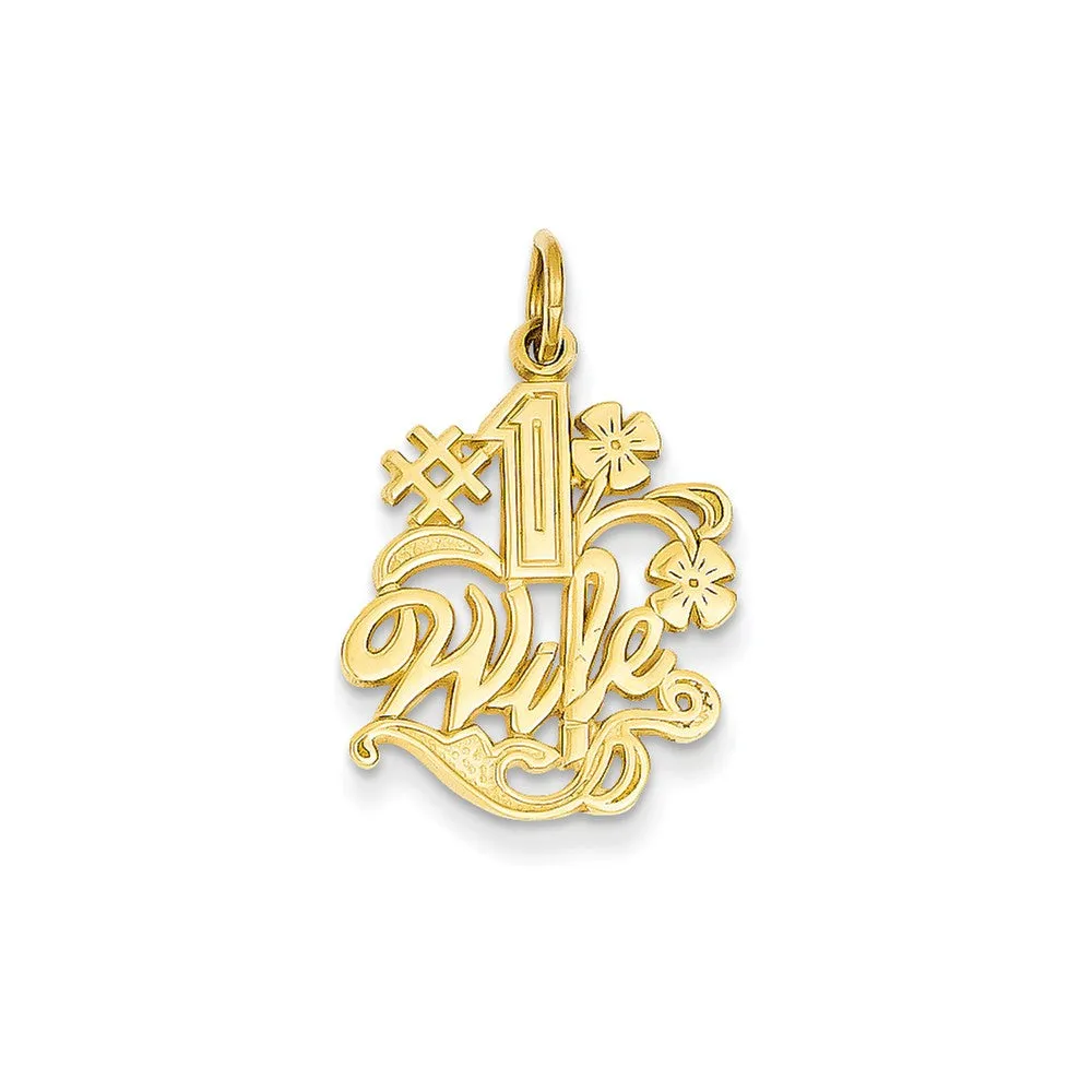 #1 Wife Charm in 14k Gold