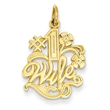 #1 Wife Charm in 14k Gold