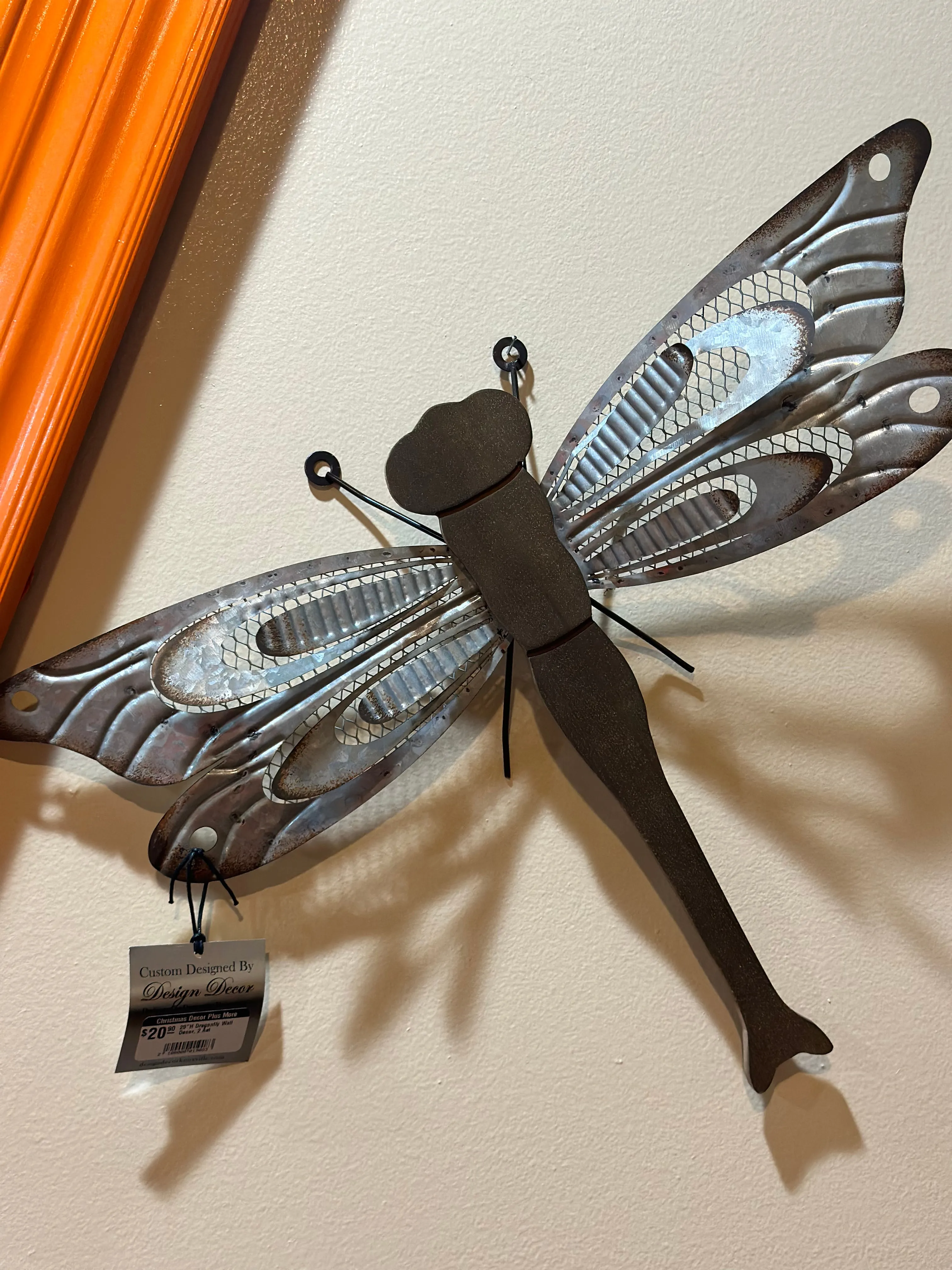 20"H Dragonfly Wall Decor, 2 Ast