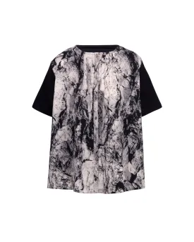 Abstract Print Back Mix Sorona Tee