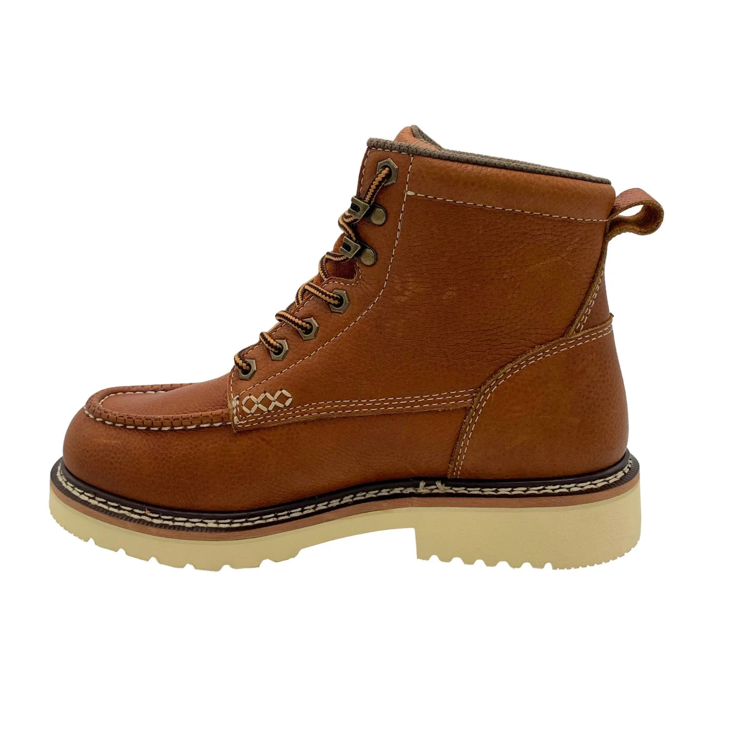 AdTec Mens Apex 8in SR Moc-Toe Brown Leather Work Boots