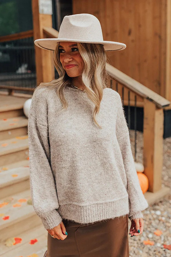 Afternoon Date Knit Sweater in Light Taupe