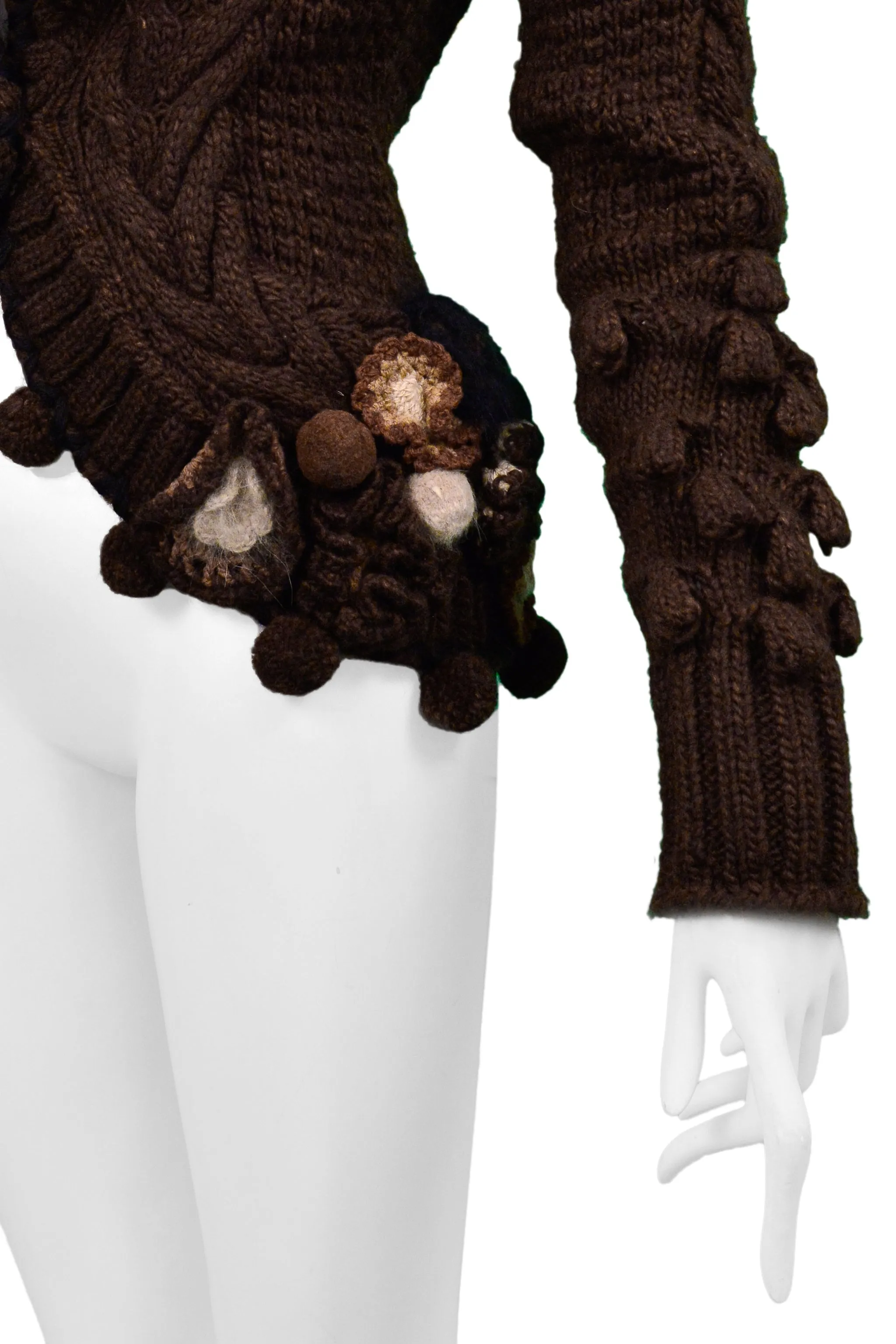 ALEXANDER MCQUEEN BROWN FANCY CARDIGAN SWEATER 2005