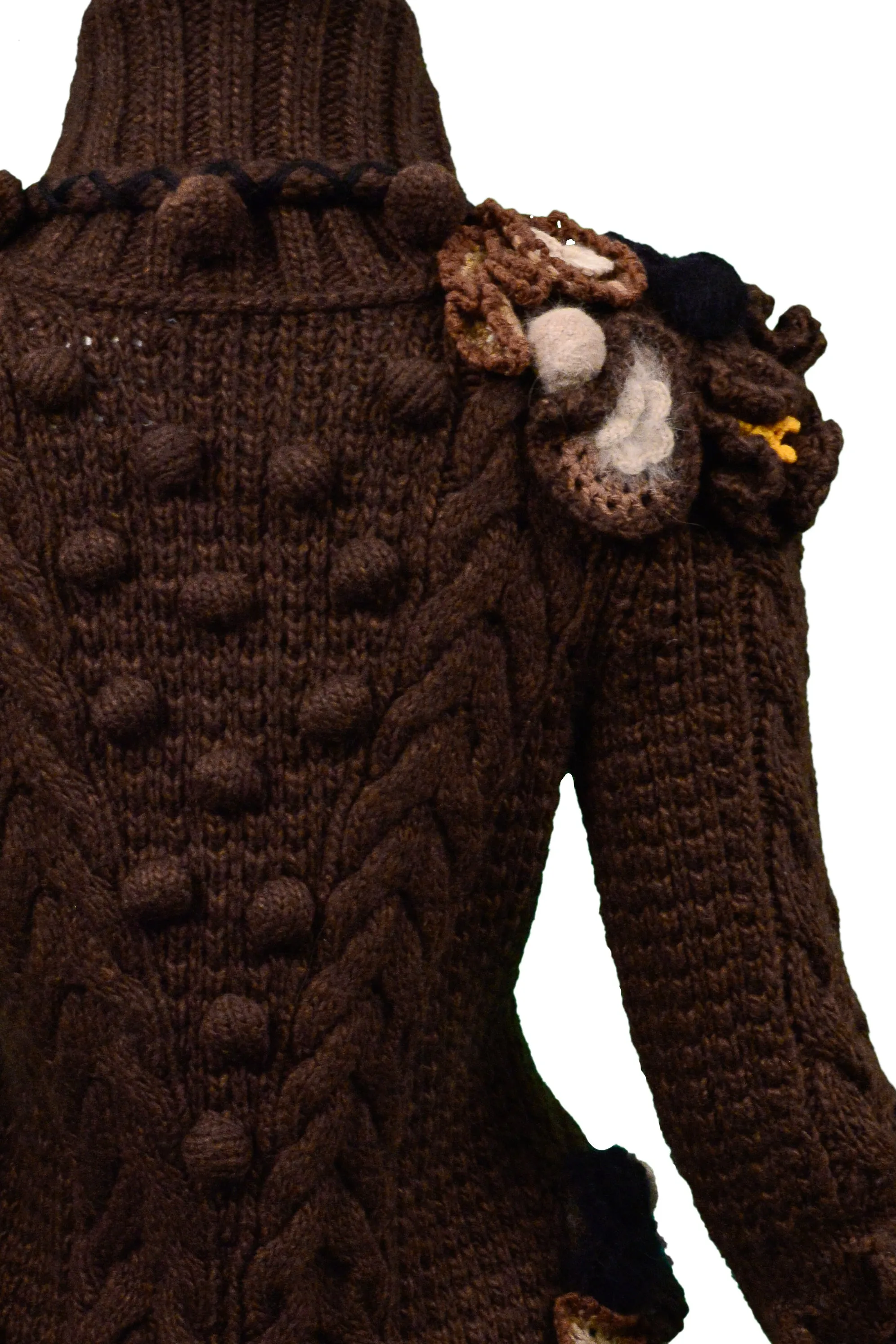 ALEXANDER MCQUEEN BROWN FANCY CARDIGAN SWEATER 2005