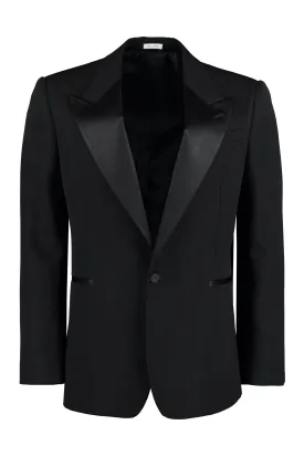 ALEXANDER MCQUEEN Men's Black Wool Tux Jacket for FW23