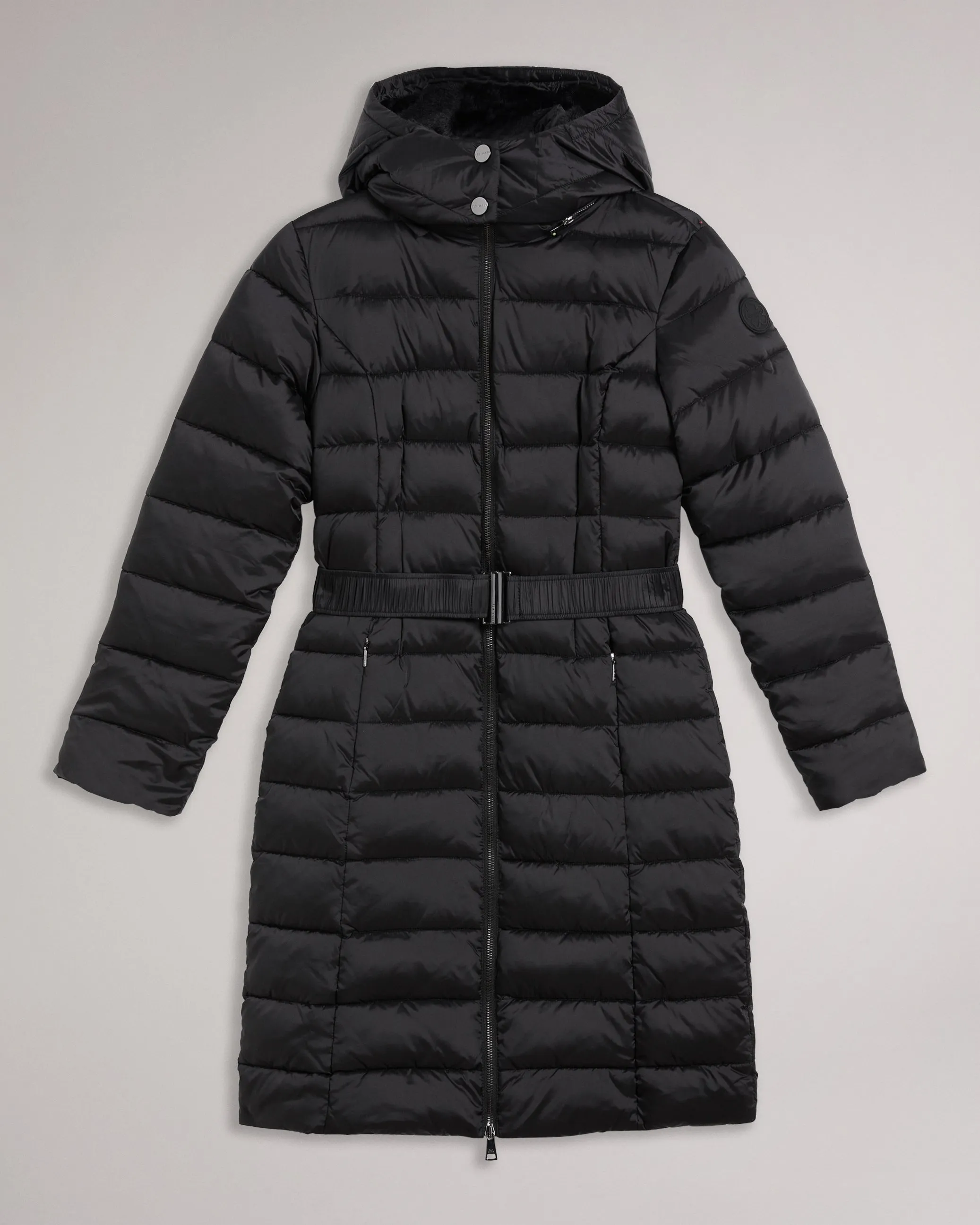 Aliciee Long Padded Showerproof Coat Black