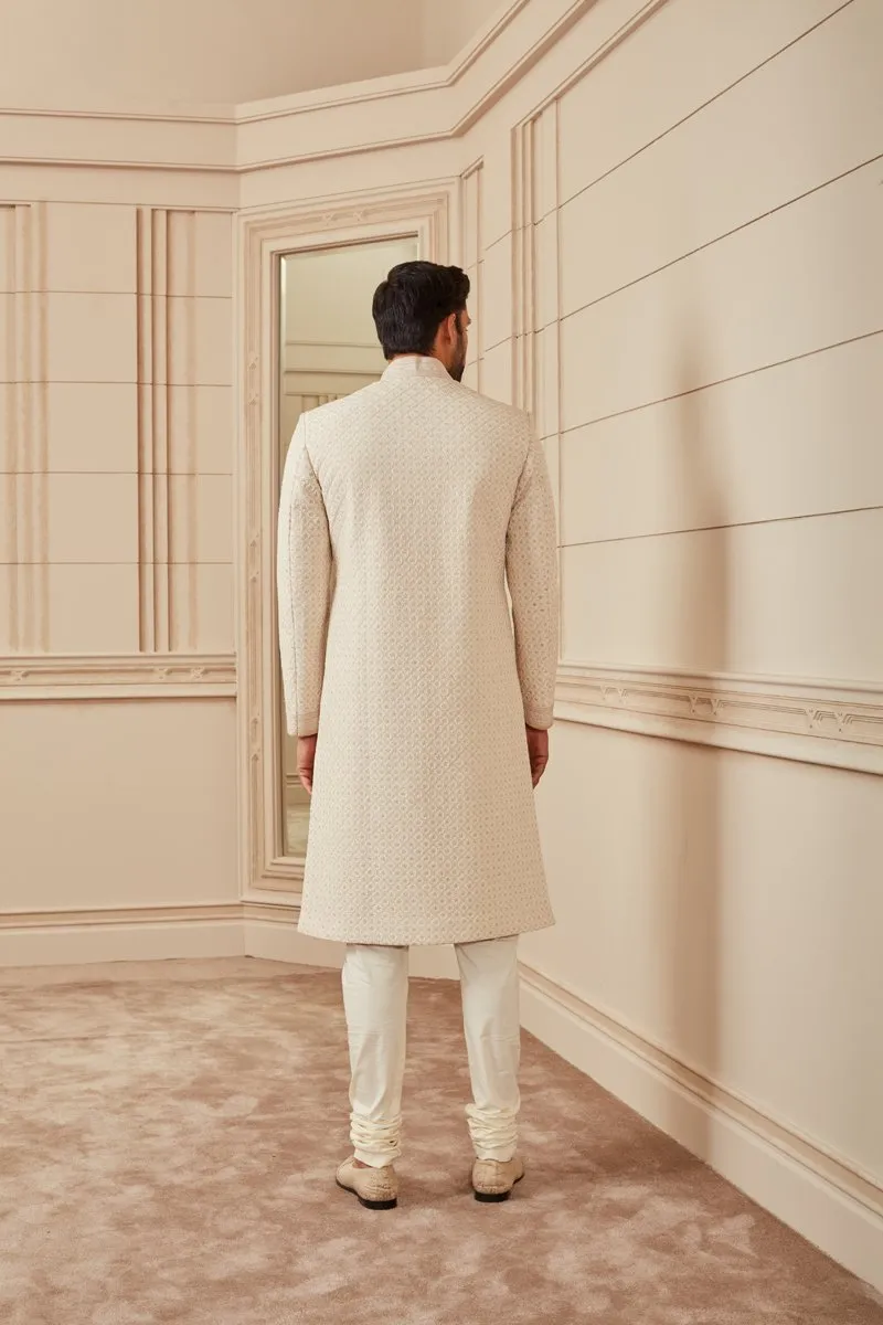 ALL-OVER DORI-EMBROIDERED QUILTED SHERWANI