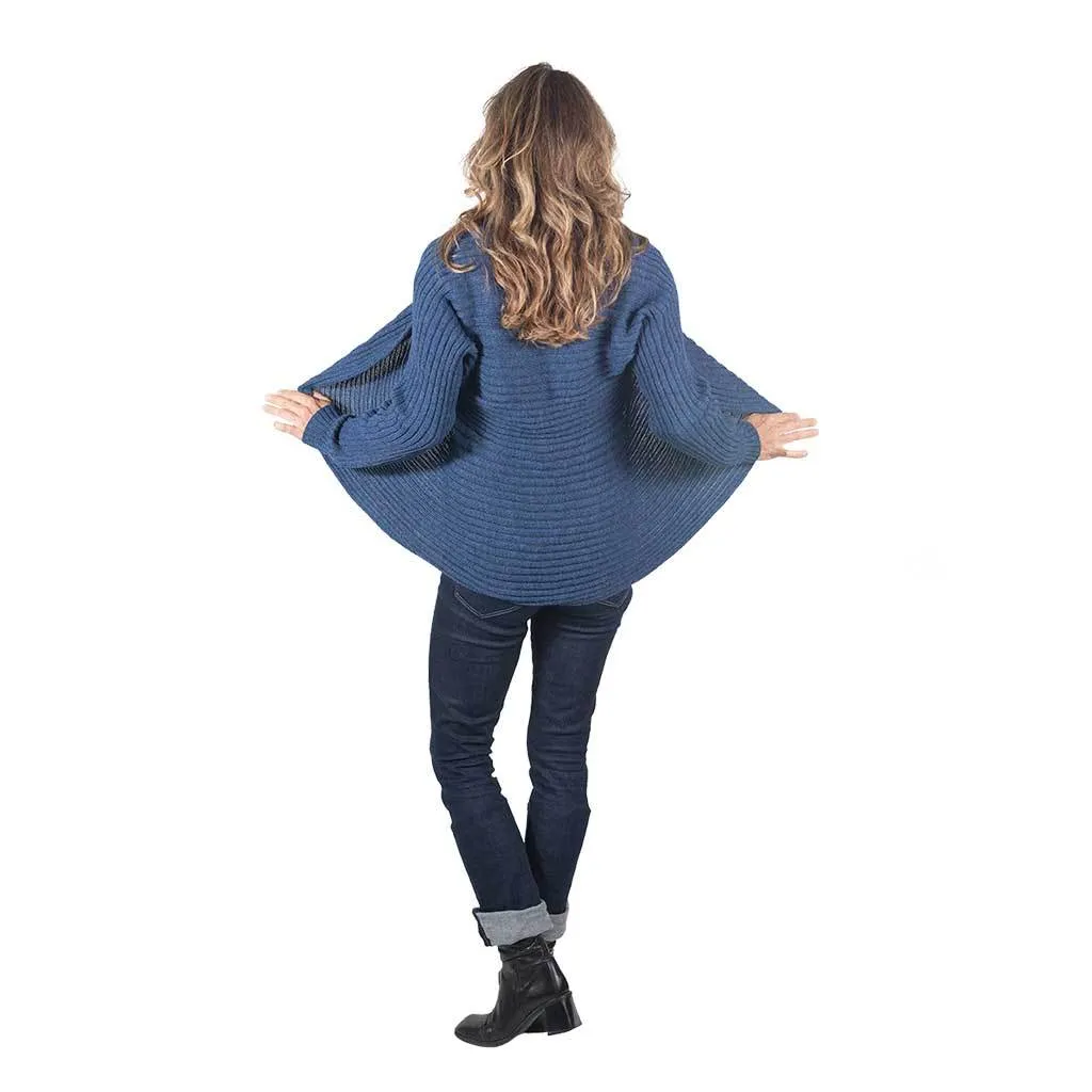 Alpaca Curve Sweater - Blue