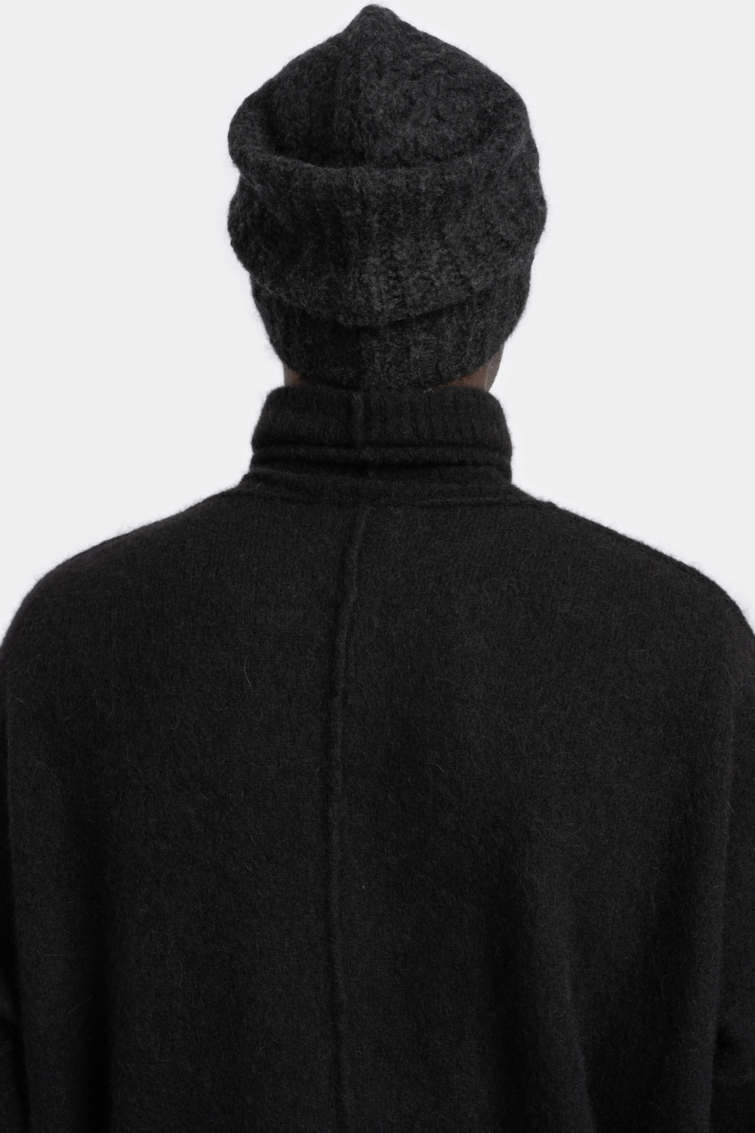 Alpaca / Virgin wool knit beanie, Dark Grey