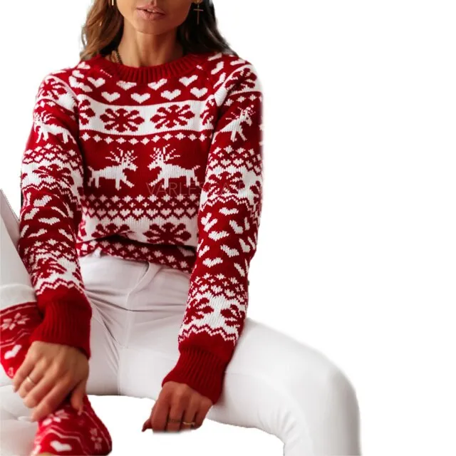 Amy Fashion - Christmas Santa Snowflake Sweaters