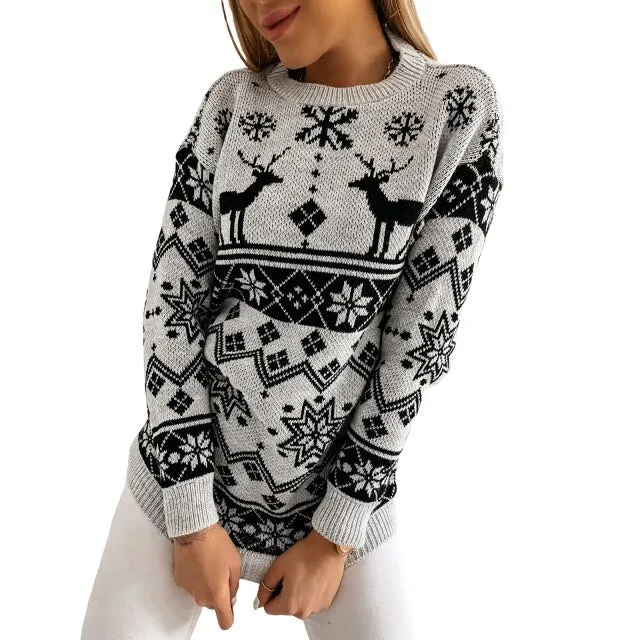 Amy Fashion - Christmas Santa Snowflake Sweaters