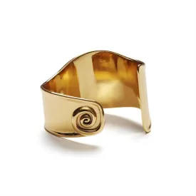 ANNI LU - Swirly Square Bangle - Gold