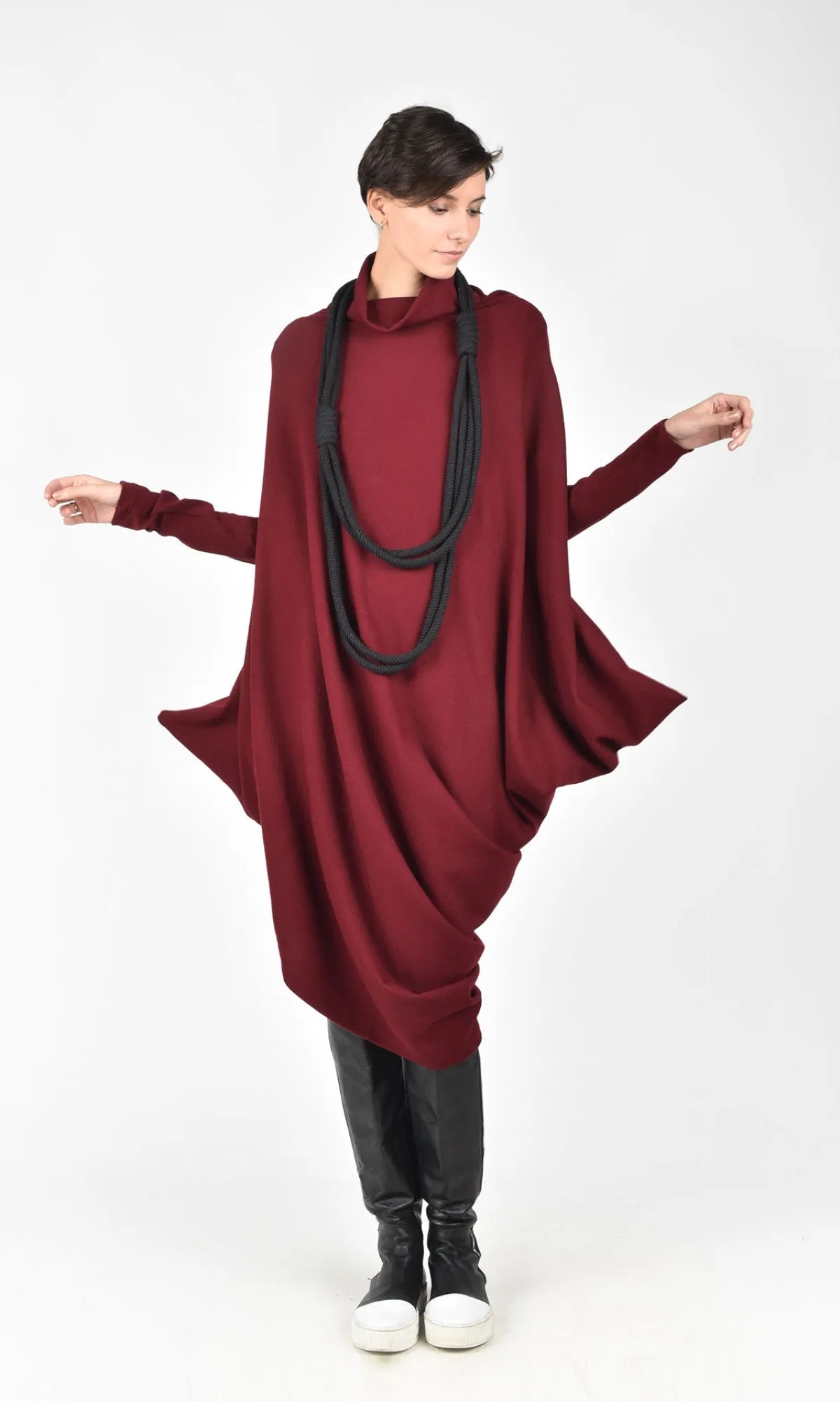 Asymmetric Knit Tunic Dress