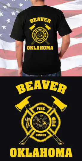 Beaver Creek Fire Department Ax Maltese Cross Back Design