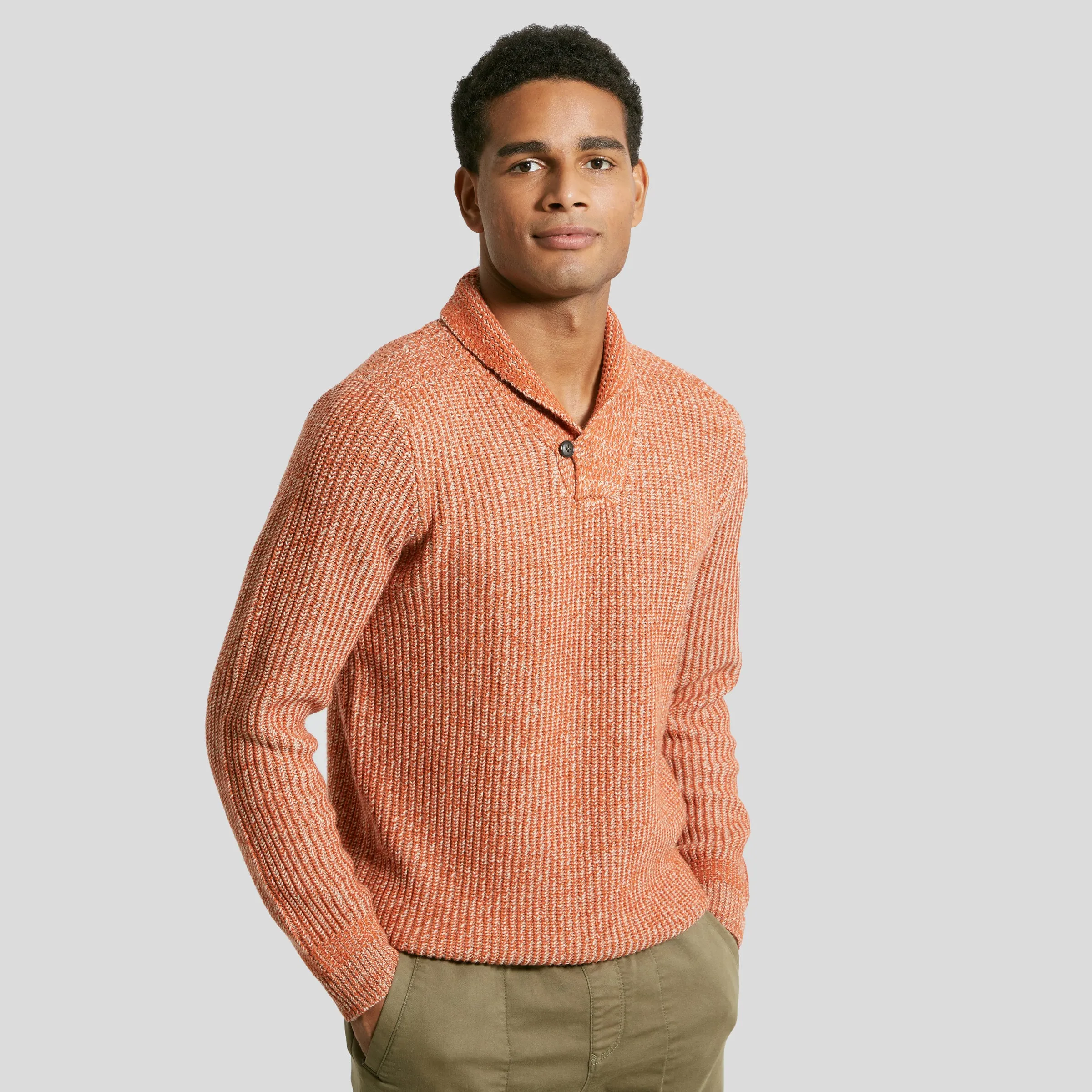 Belmont Plaited Shawl Pullover - Burnt Orange