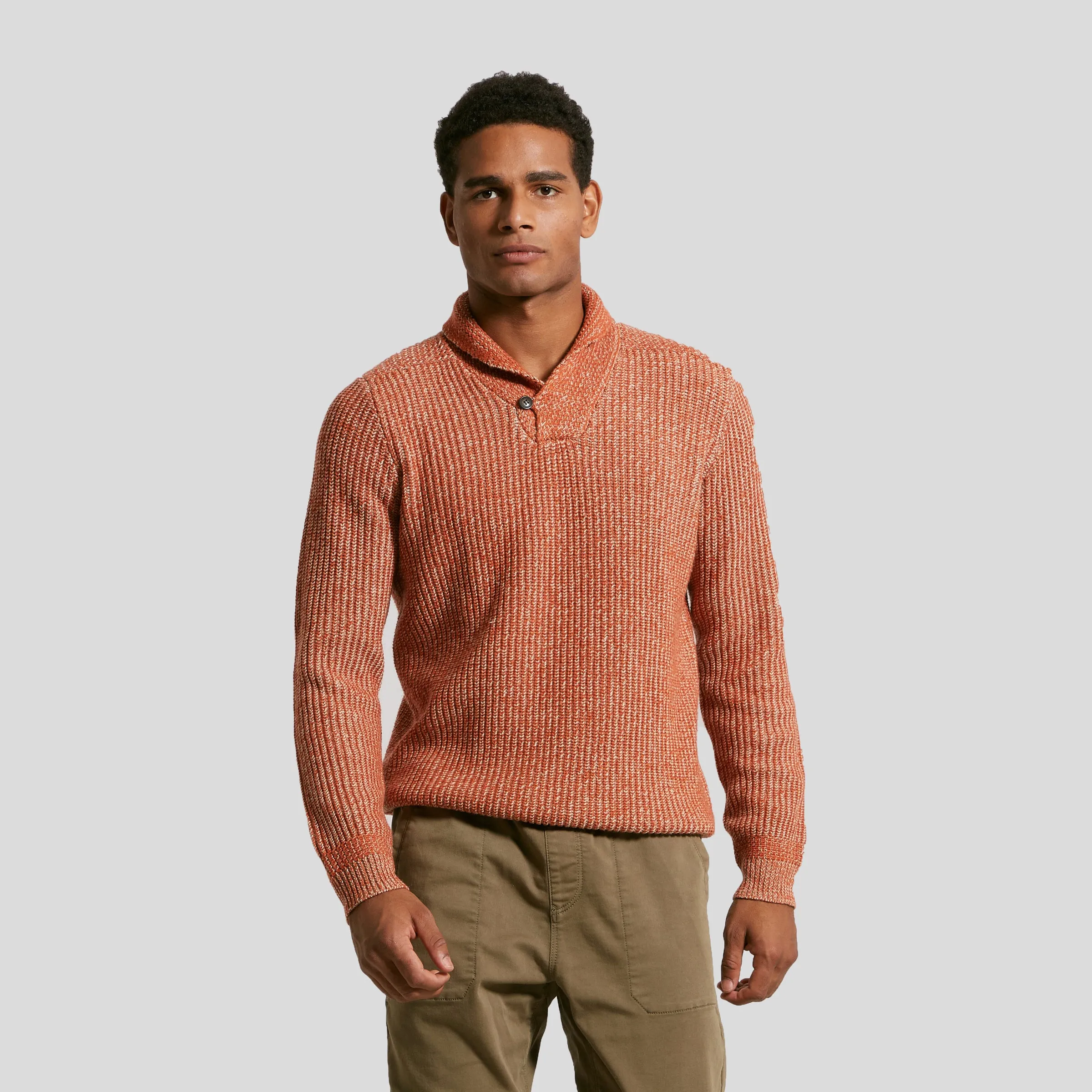 Belmont Plaited Shawl Pullover - Burnt Orange