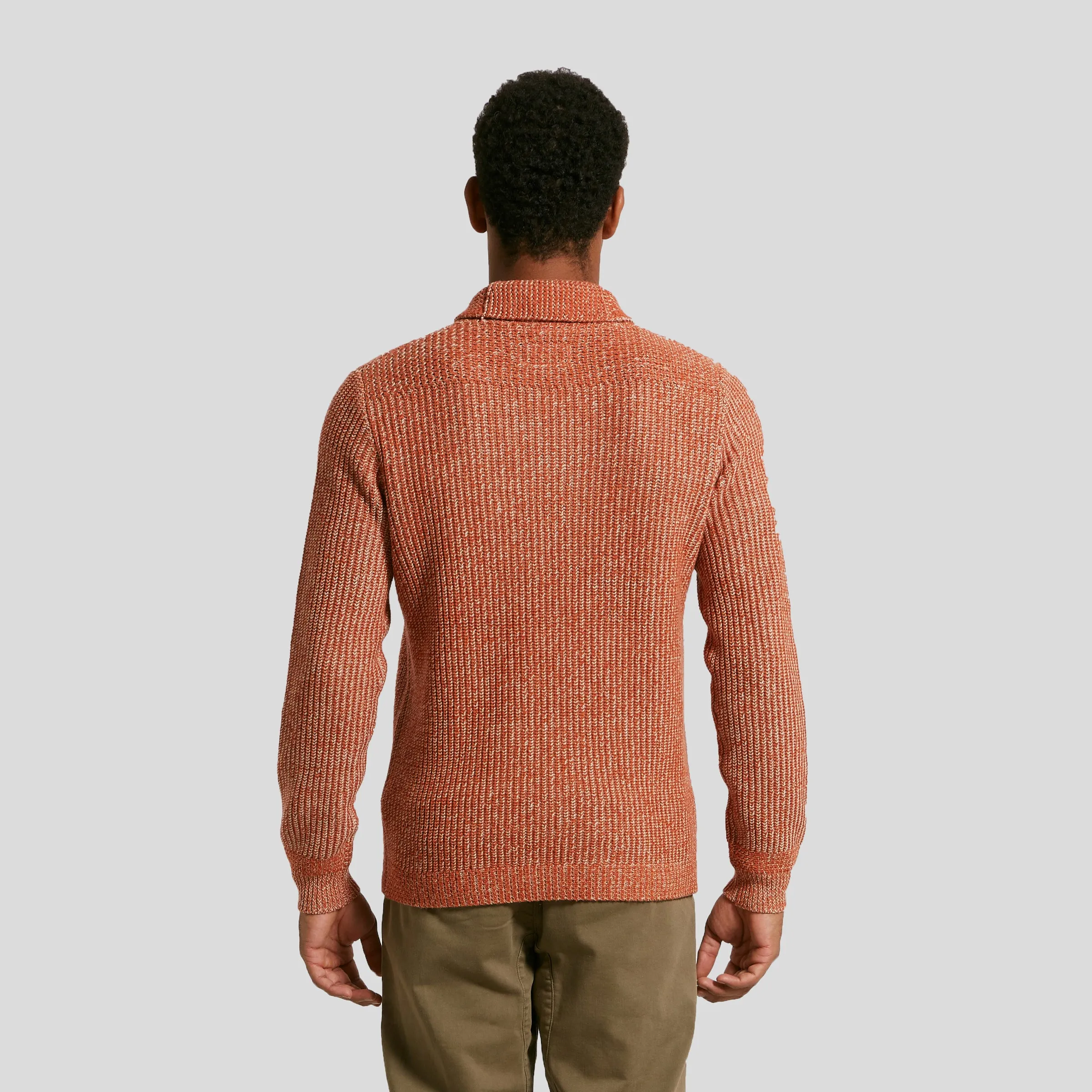 Belmont Plaited Shawl Pullover - Burnt Orange