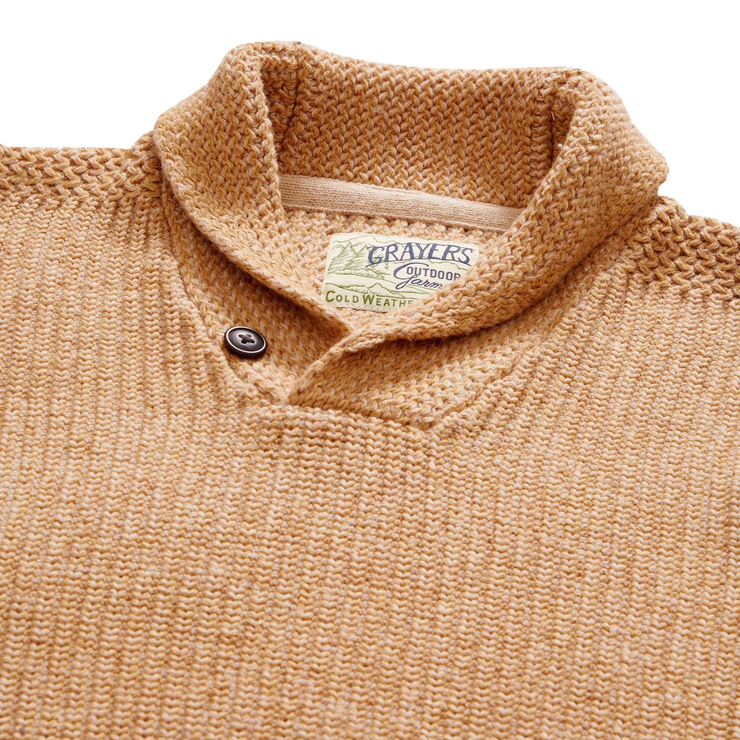 Belmont Plaited Shawl Pullover - Caramel