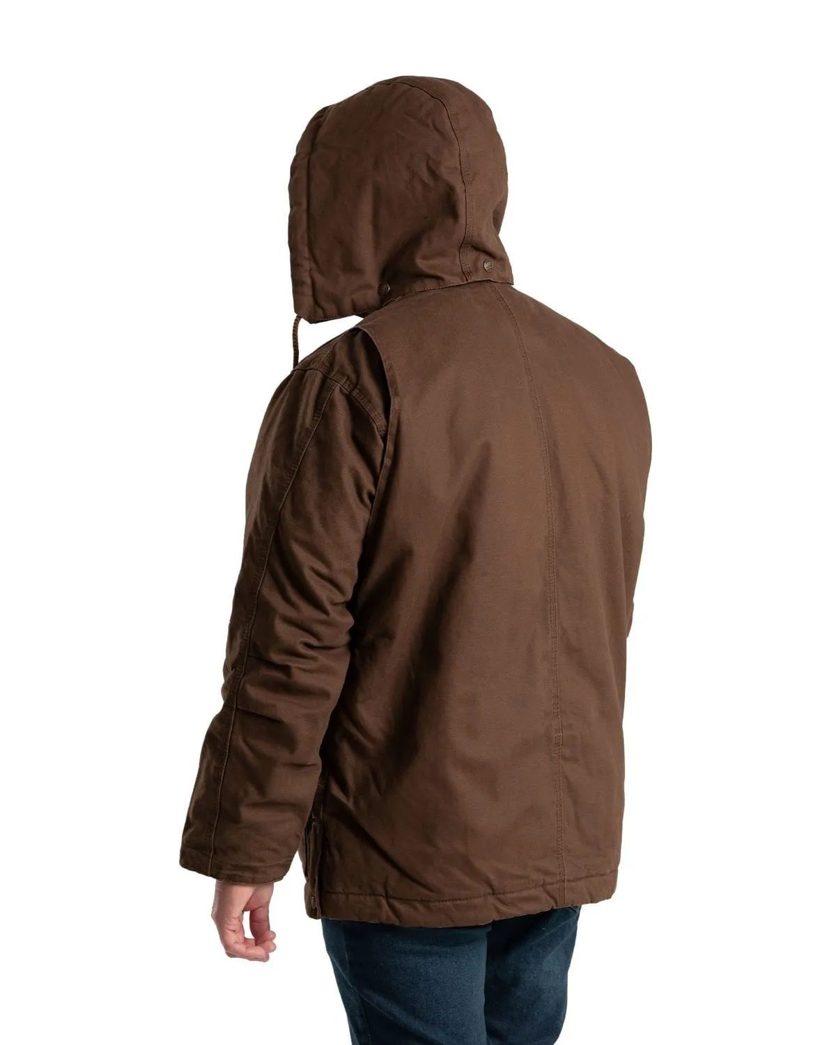 Berne Apparel Mens Highland Snap-On Washed Duck Bark 100% Cotton Hood