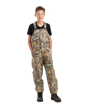 Berne Boys Realtree Edge 100% Cotton Youth Insulated Bib Overall