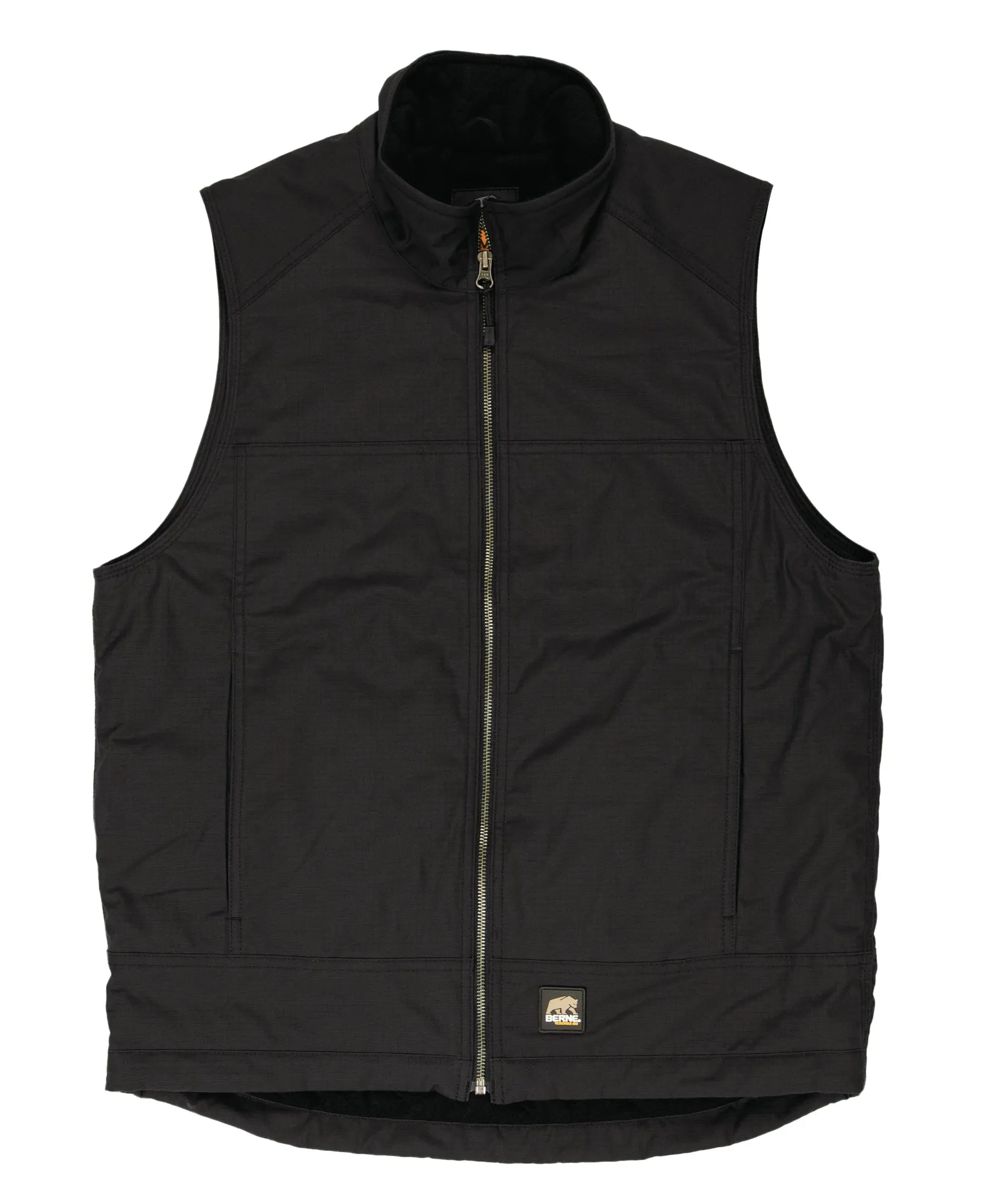 Berne Mens Black Cotton Blend Torque Ripstop Vest