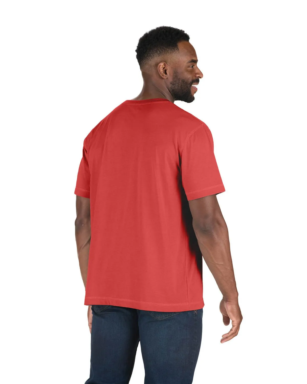 Berne Mens Deep Red Cotton Blend Light Performance Tee S/S