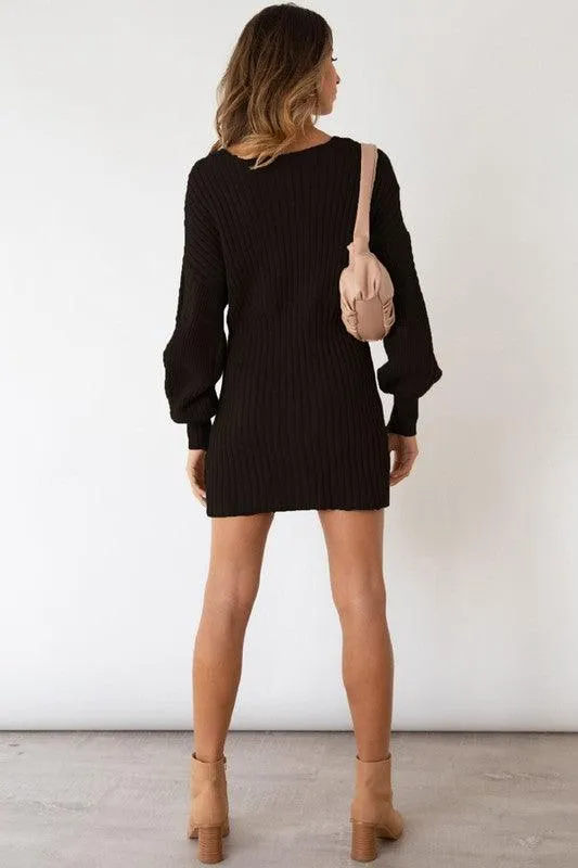 Black Sweater Mini Dress