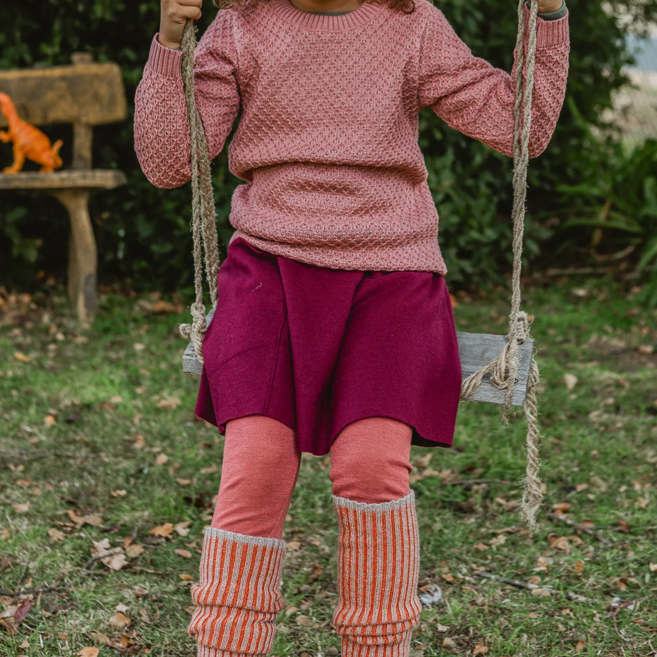 Brioche Rib Knit Legwarmers in 100% Baby Alpaca (Kids-Adults)