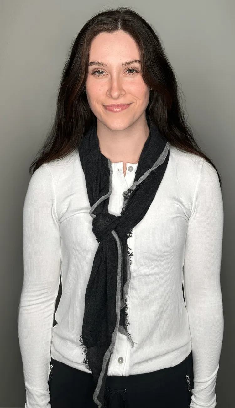 Cashmere Cascade Scarf Mini - Charcoal   Heather Grey