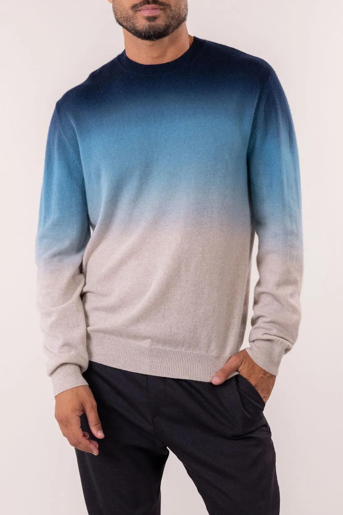 CASHMERE DIP DYE CREWNECK