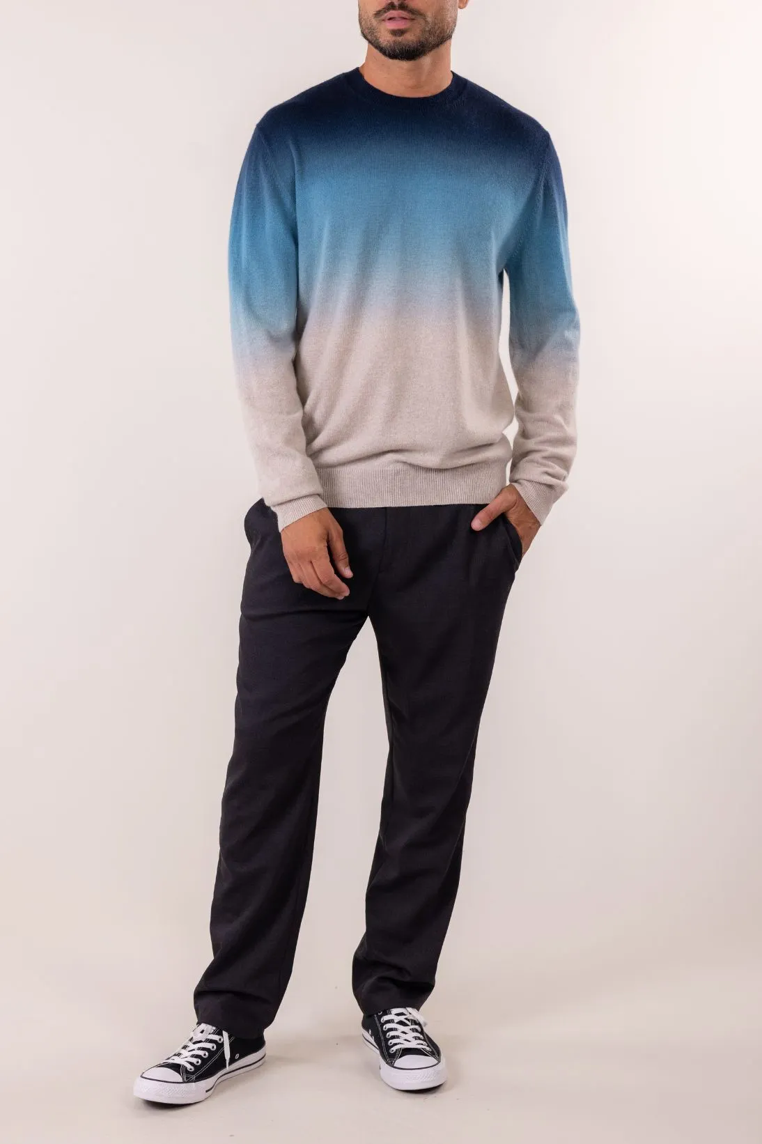 CASHMERE DIP DYE CREWNECK