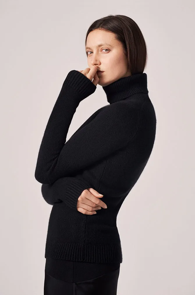 CASHMERE FOLDOVER TURTLENECK