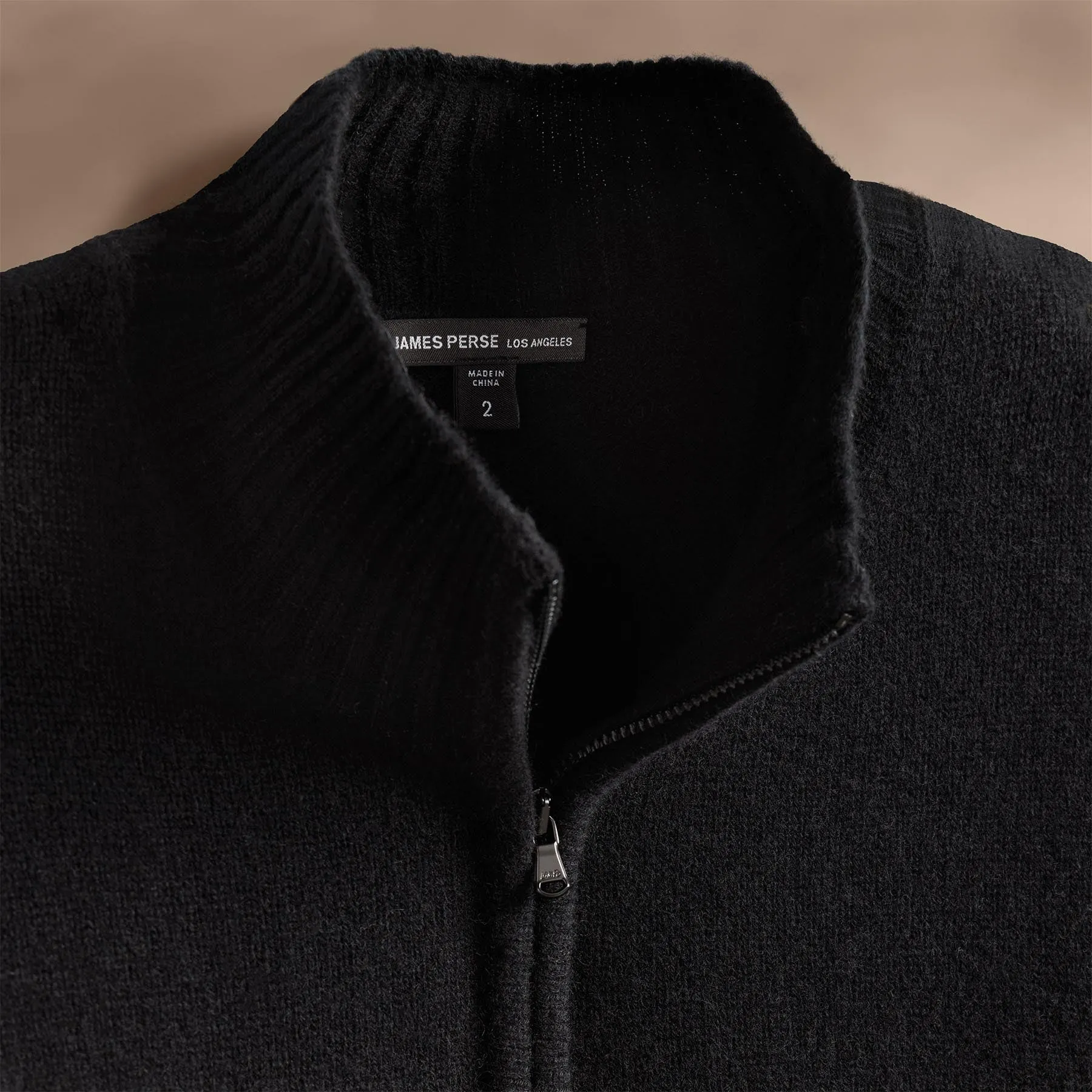 Cashmere Half Zip - Black