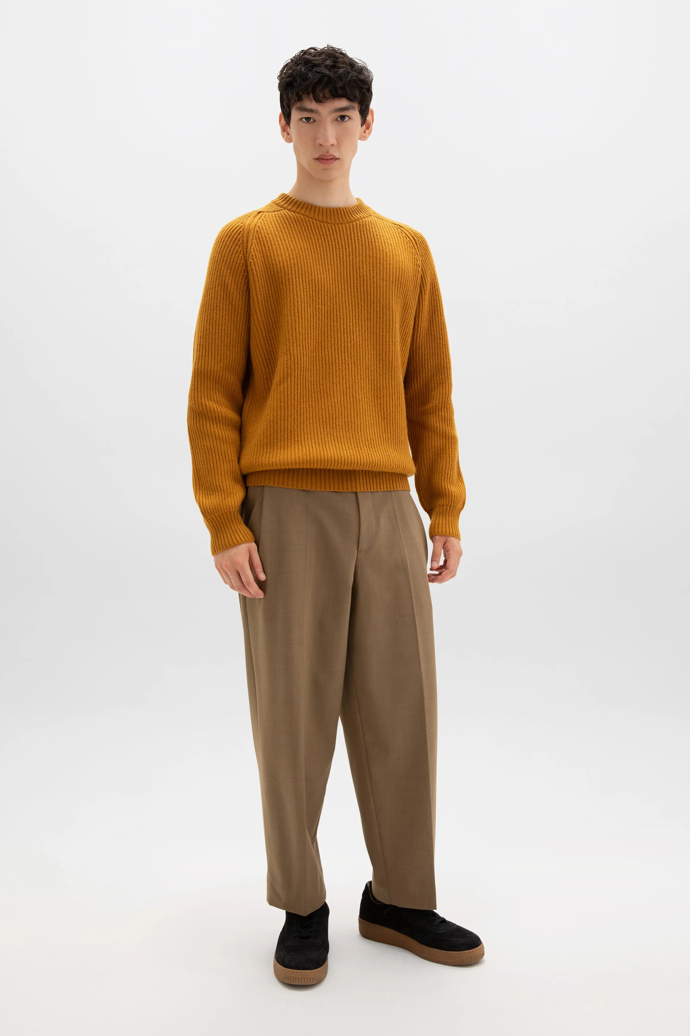 Cashmere Ribbed Crew Neck Jumper