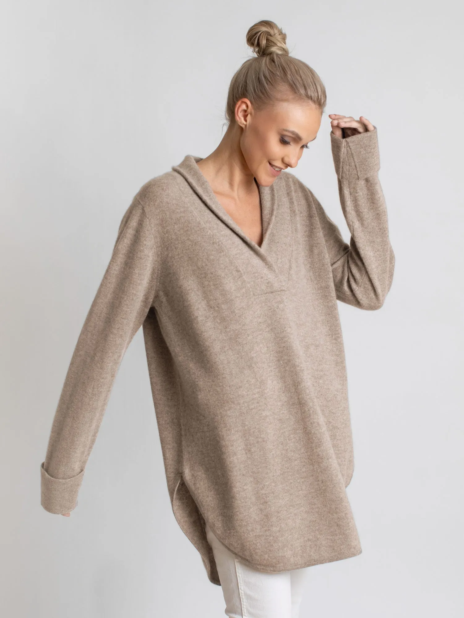 Cashmere sweater "Ida" - toast