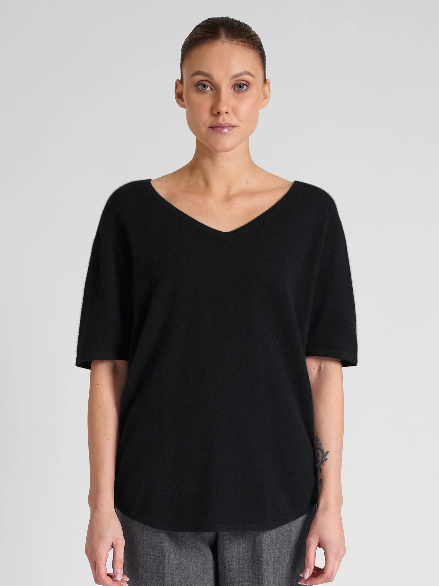 Cashmere T-shirt "Iben" - black