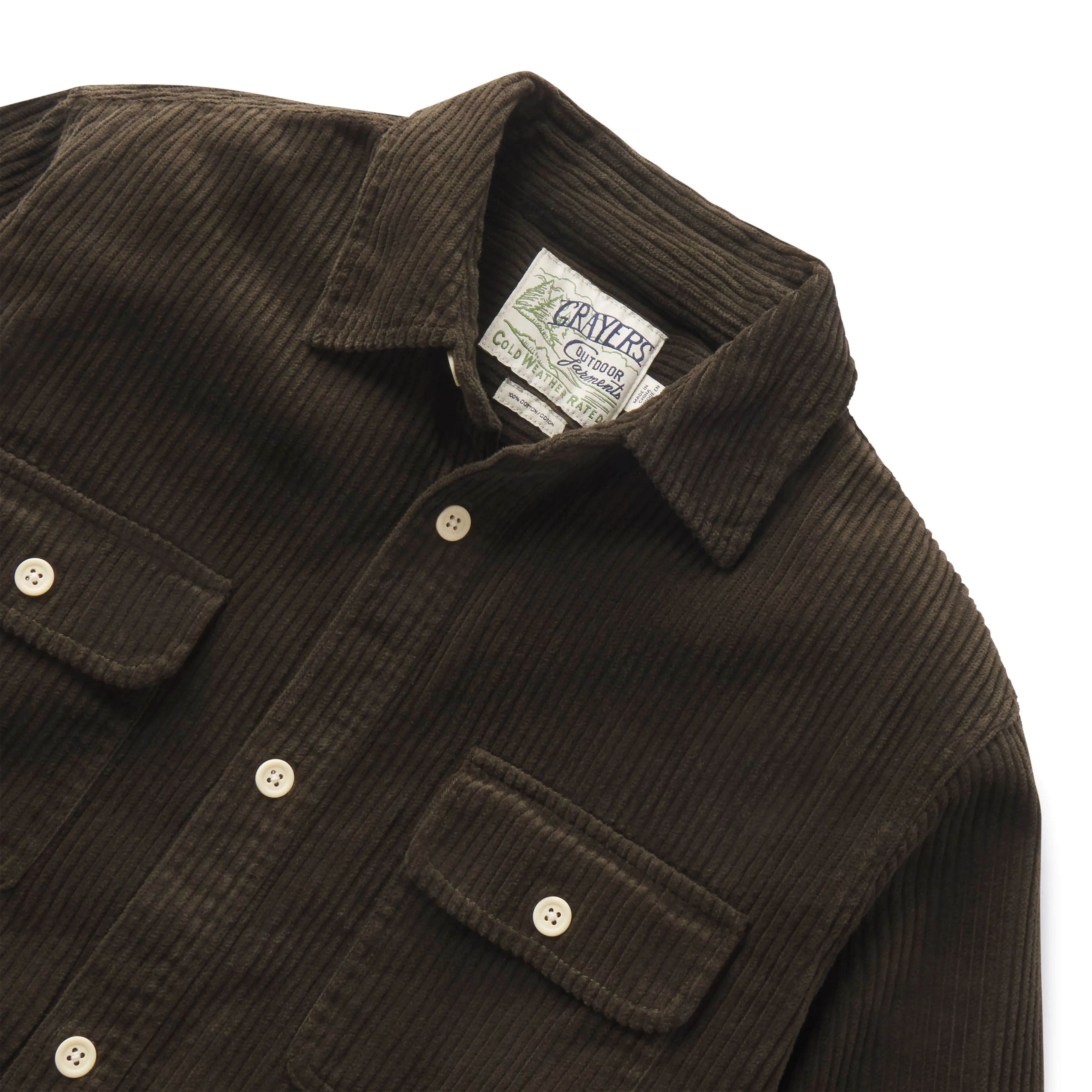 Catalina Rope Cord Shirt Jacket  - Olive