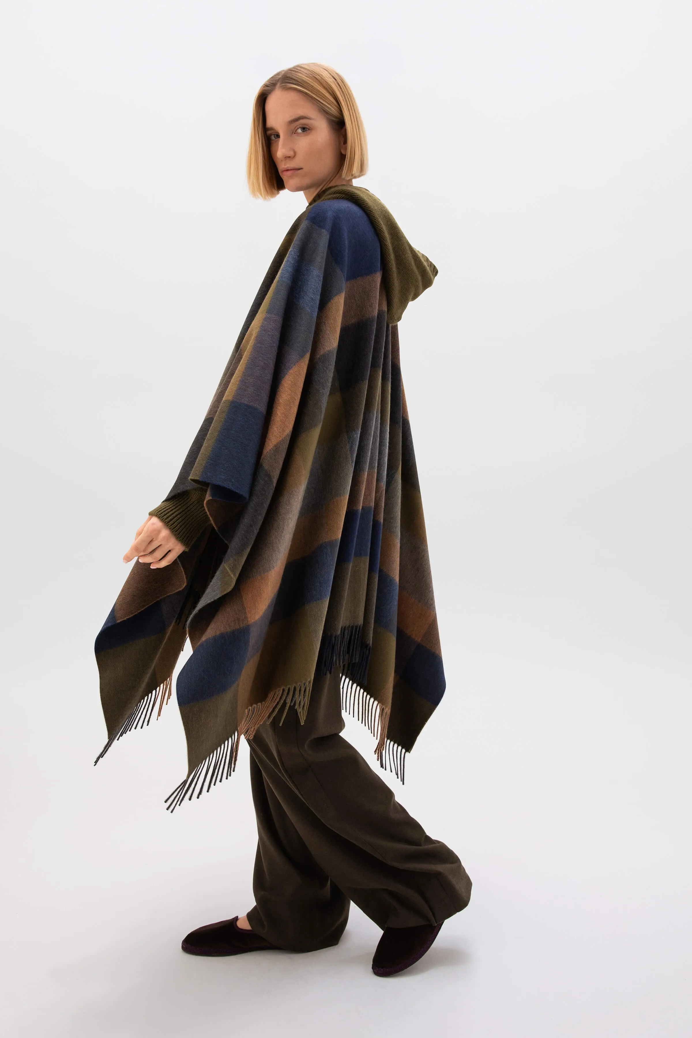 Check Cashmere Cape