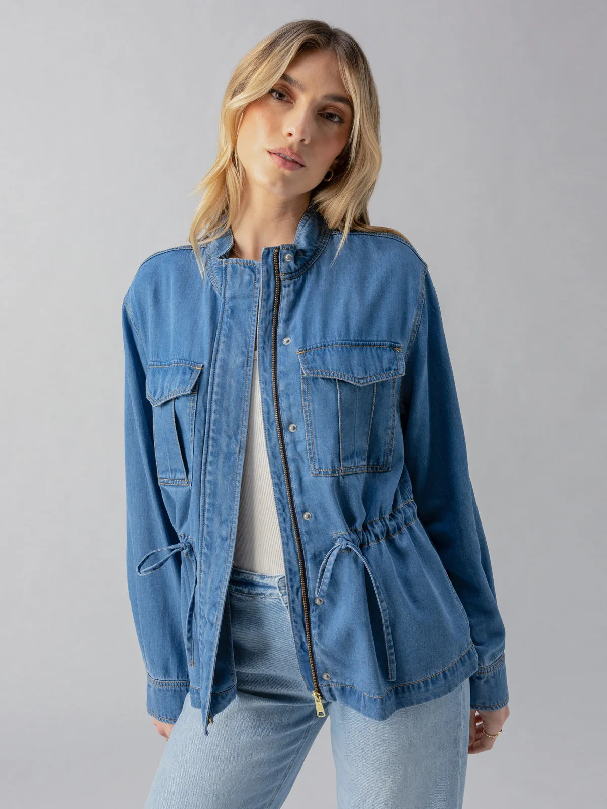 Cinched Surplus Denim Jacket Sun Drenched