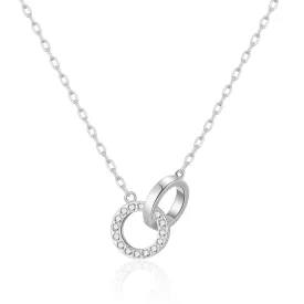 Circle Link Necklace Created with Zircondia® Crystals