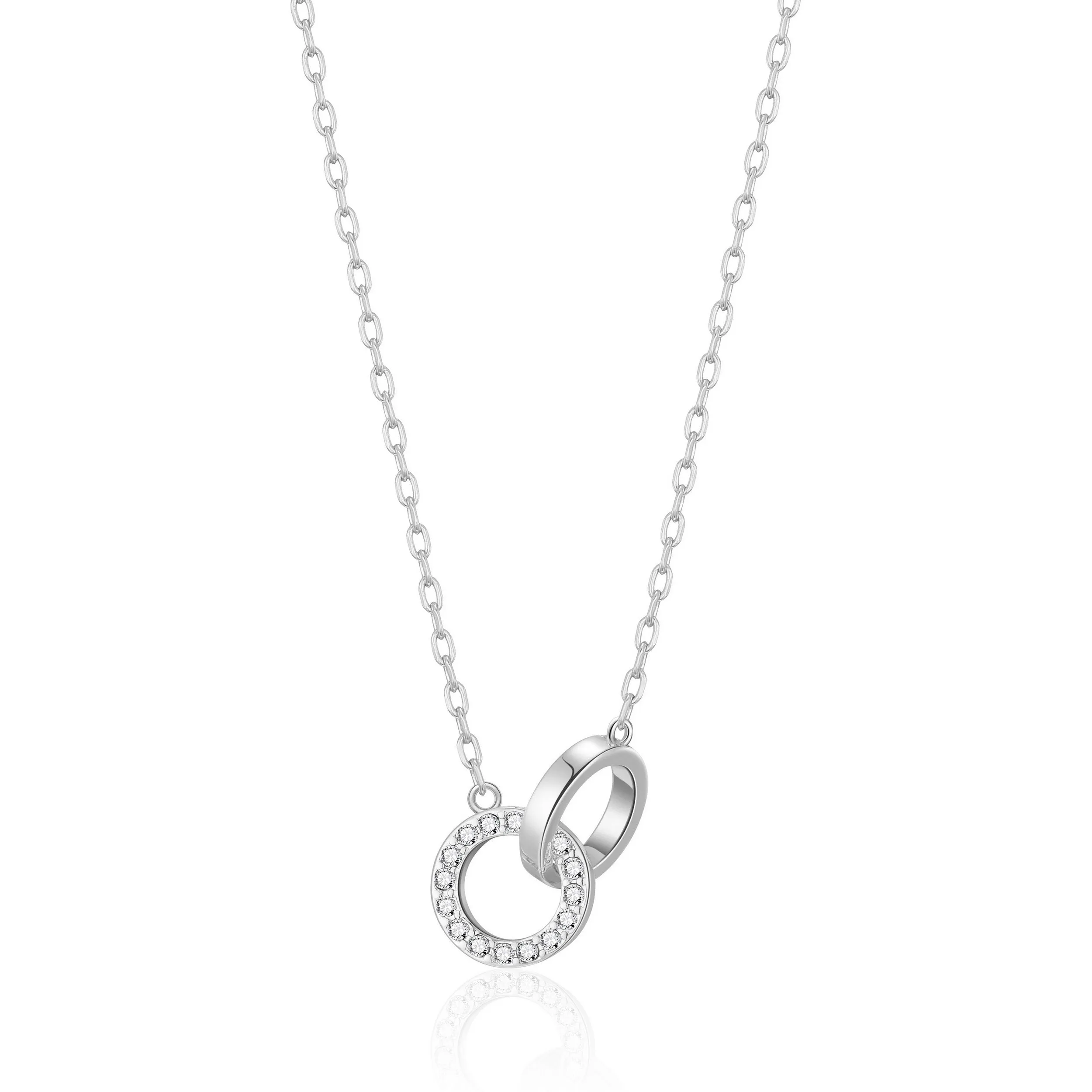 Circle Link Necklace Created with Zircondia® Crystals