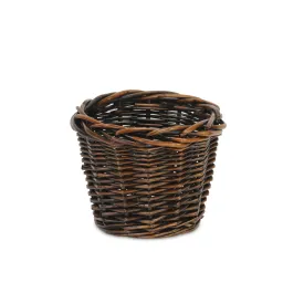 Compact dark brown table basket