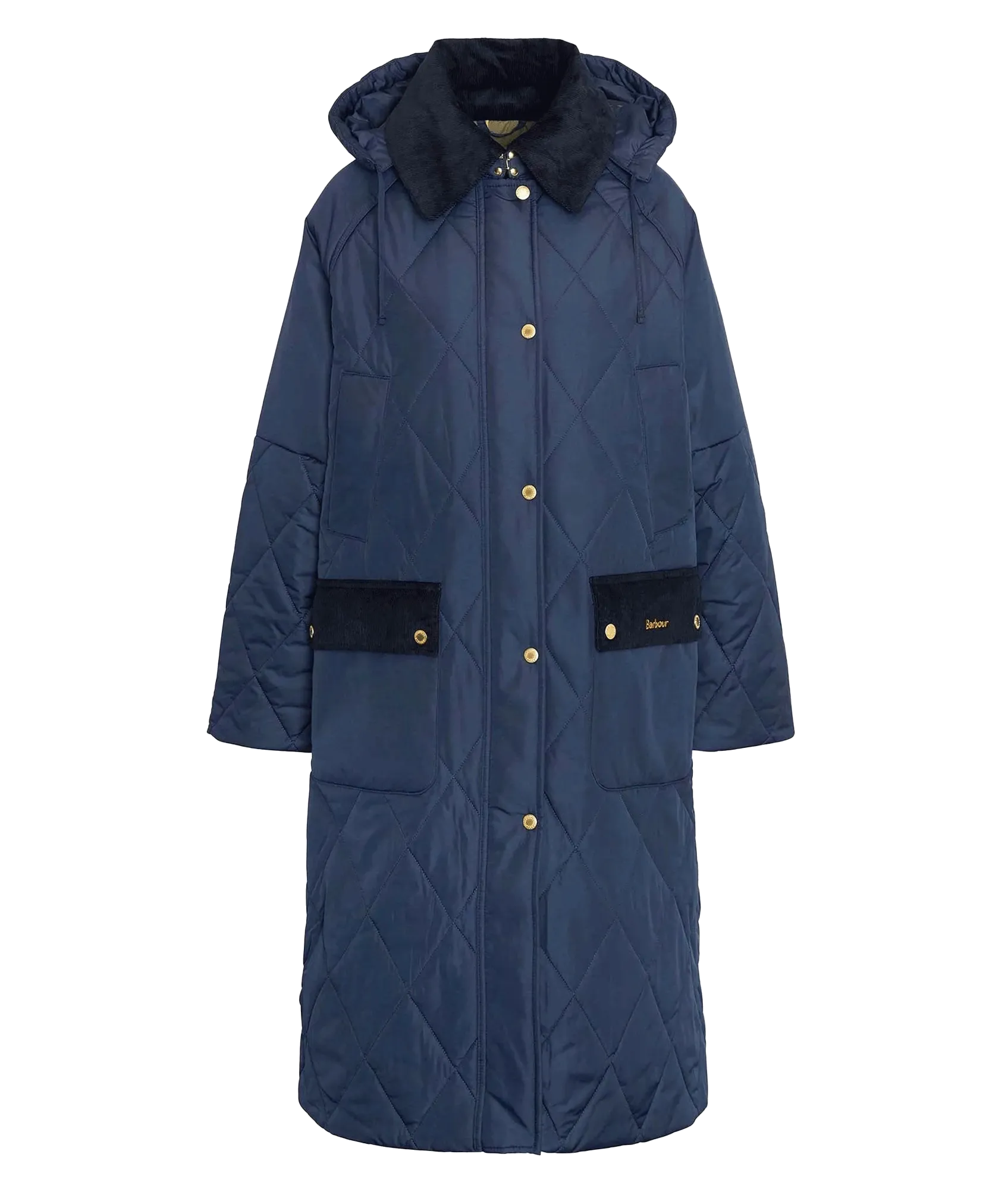 Cookston Longline Quilted Jacket - Navy