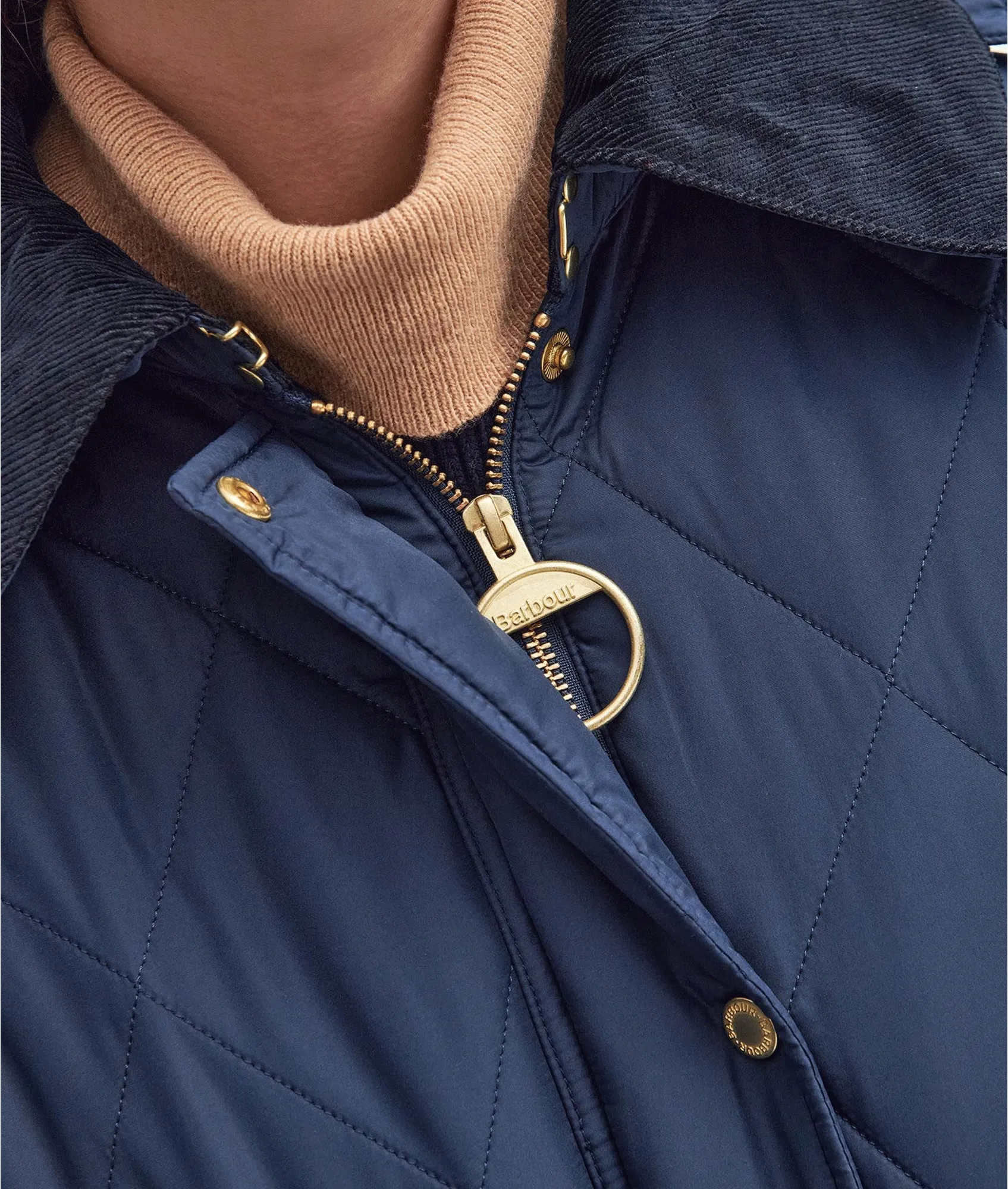 Cookston Longline Quilted Jacket - Navy