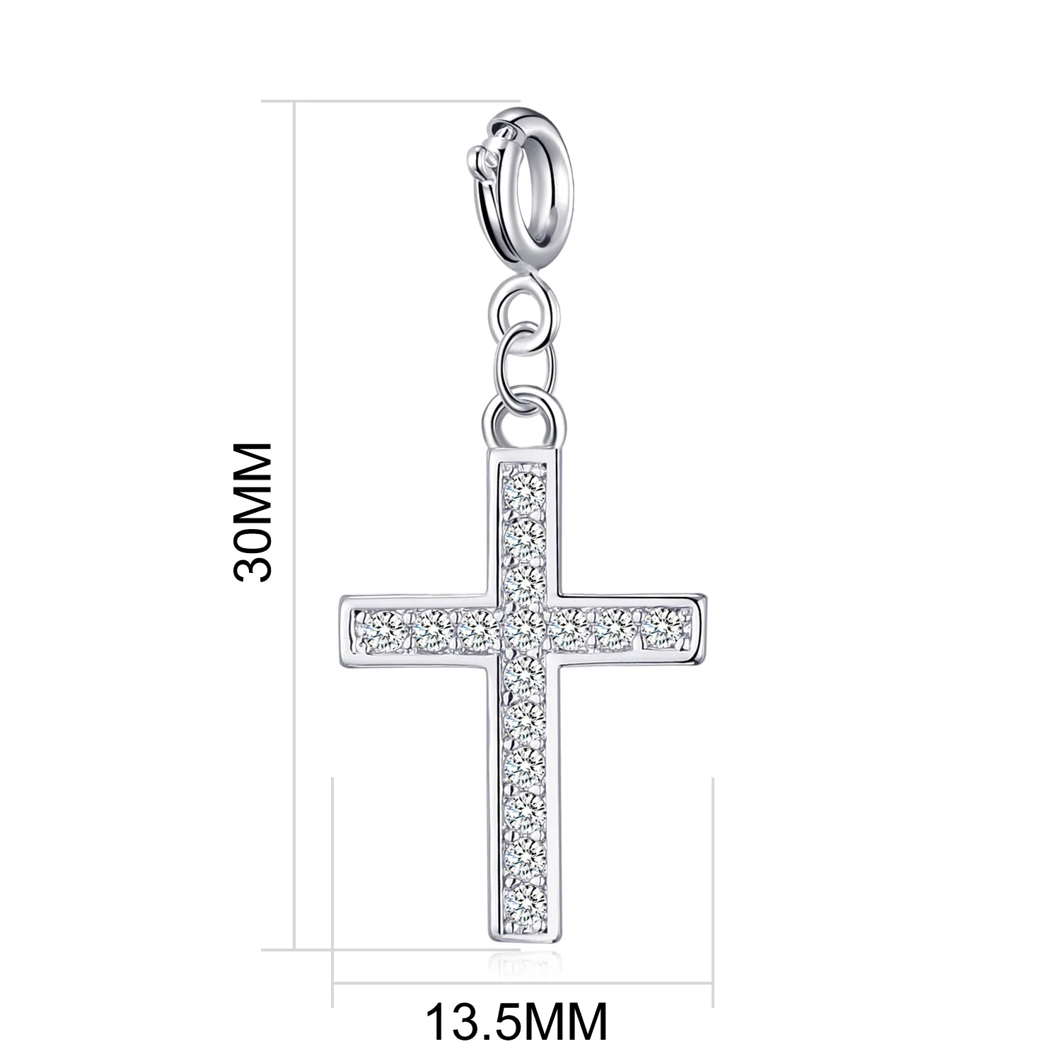 Cross Charm Created with Zircondia® Crystals